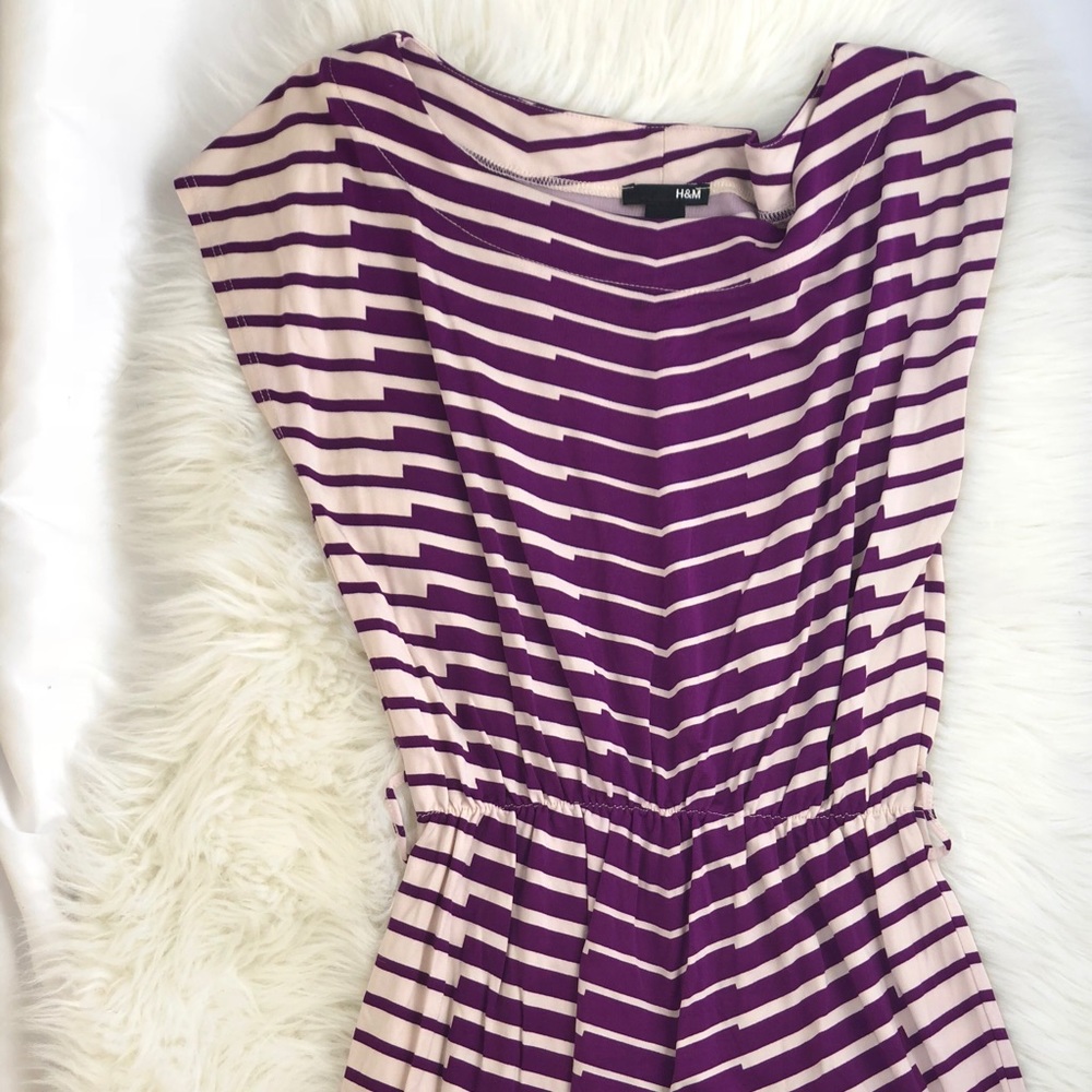 H&M purple striped dress